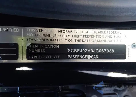 2018 Bentley Flying Spur W12 S z USA, uszkodzony, nr VIN SCBEJ9ZA9JC067038